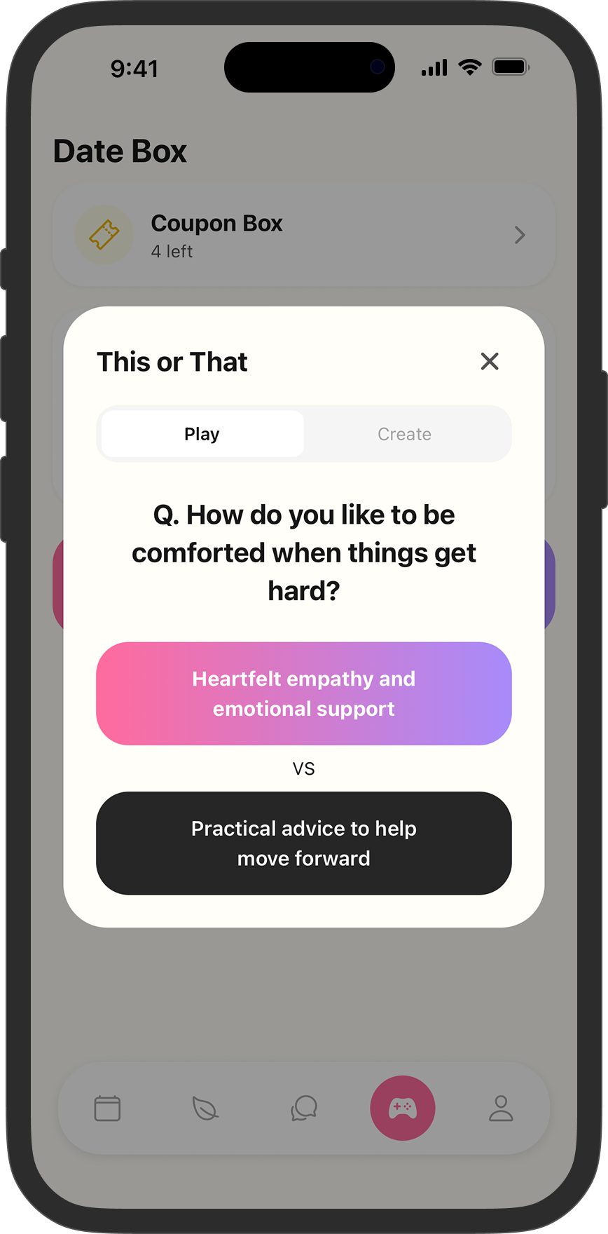 Dear Us app screen 3
